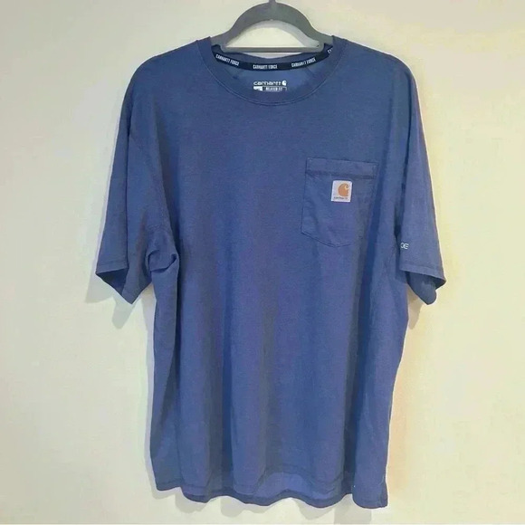 Carhartt Men’s Blue Loose Fit Heavyweight Short Sleeve Pocket T-Shirt Size XL - Picture 2 of 9